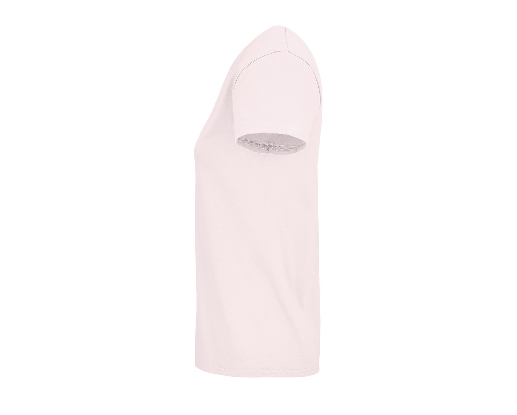 Damski t-shirt bawełniany z okrągłym dekoltem - Pale Pink