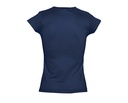 Damski T-shirt Slim z Dekoltem V - French Navy