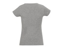 Damski T-shirt Slim z Dekoltem V - Grey Melange