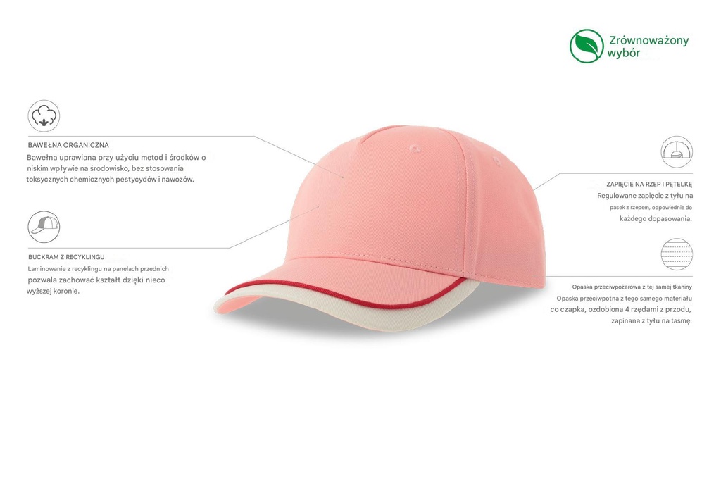 Dziecięca czapka Star-S - Pink & White