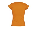 Damski T-shirt Slim z Dekoltem V - Orange