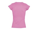Damski T-shirt Slim z Dekoltem V - Orchid Pink