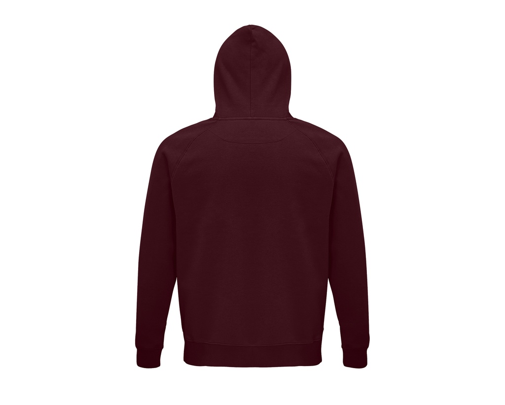 Bluza unisex z kapturem i raglanowymi rękawami - Burgundy