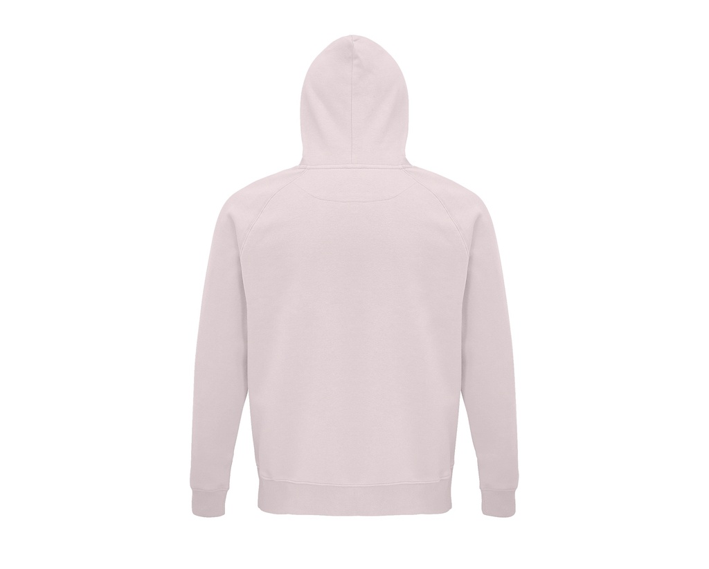 Bluza unisex z kapturem i raglanowymi rękawami - Pale Pink