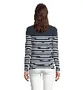 Damska koszulka w paski z długim rękawem - French Navy & White
