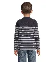 Dziecięcy T-shirt w Paski z Długim Rękawem - French Navy & White