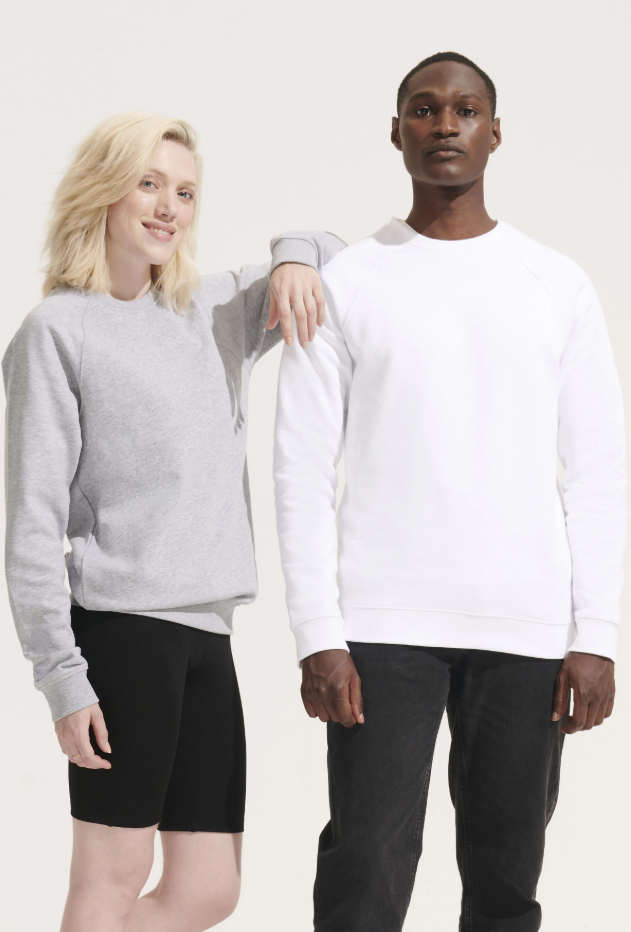 Bluza unisex z raglanowymi rękawami - White