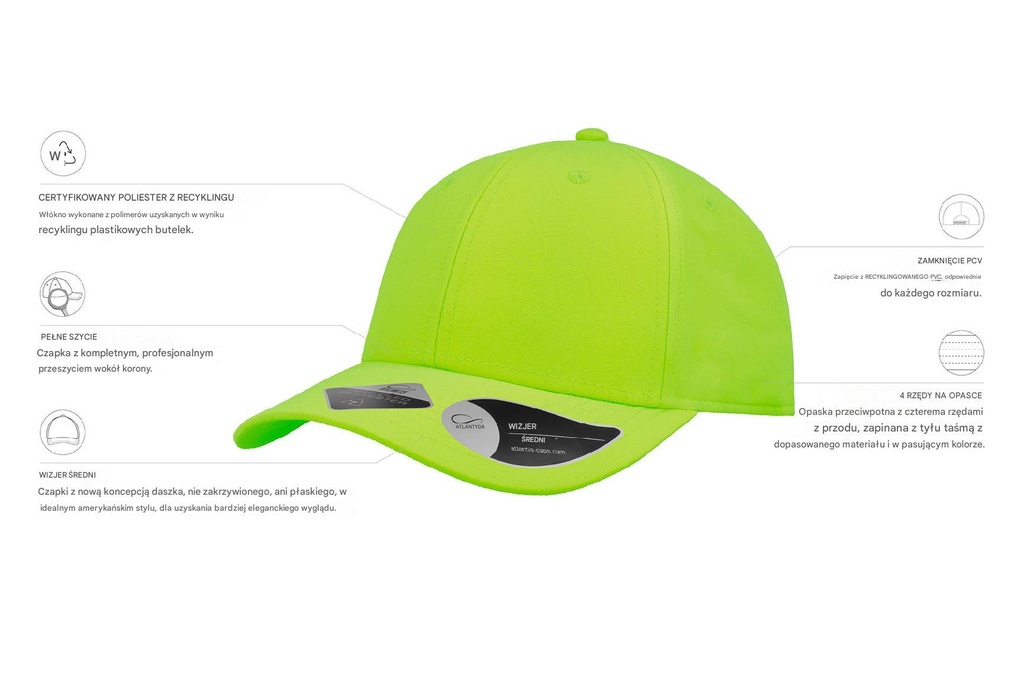 Czapka Recy Feel - Green Fluo