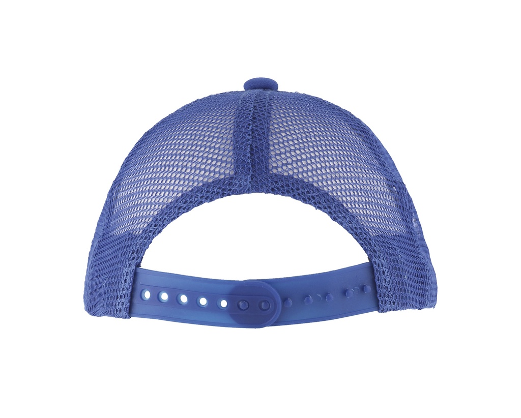 Dziecięca czapka z daszkiem pięciopanelowa - White & Royal Blue 241