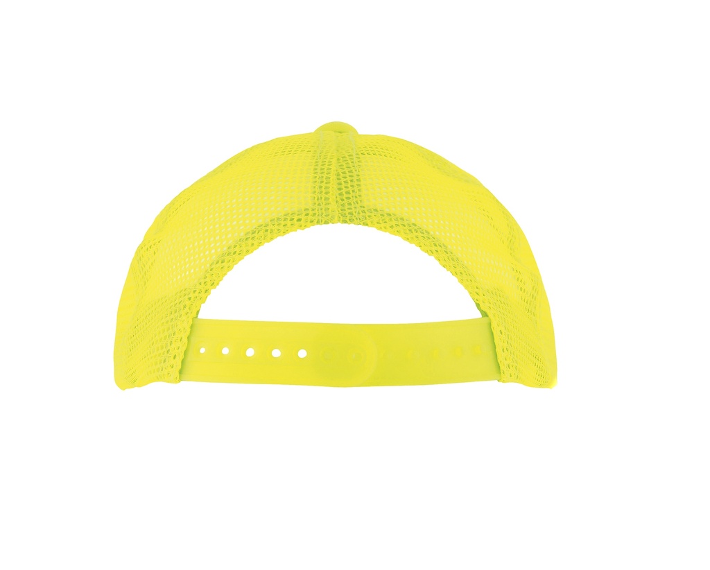 Dziecięca czapka z daszkiem pięciopanelowa - White & Neon Yellow