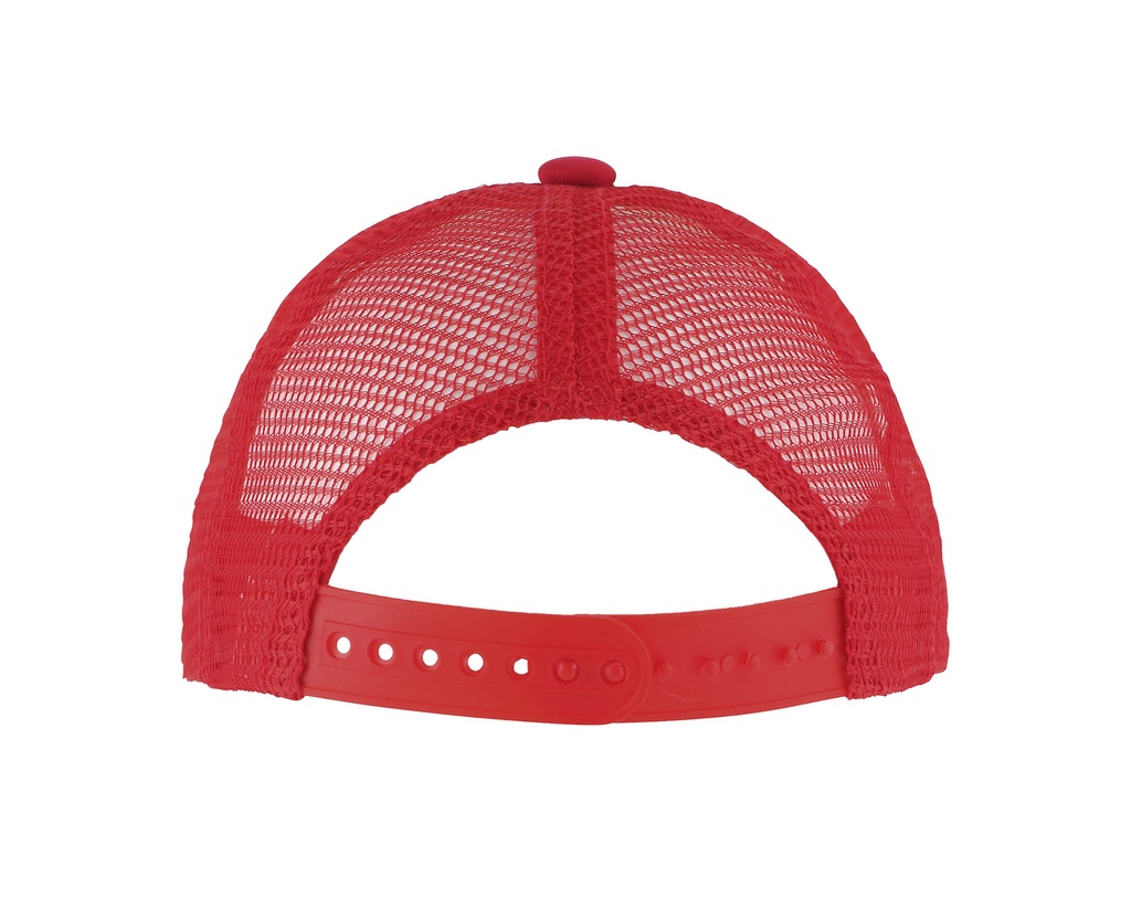 Dziecięca czapka z daszkiem pięciopanelowa - White & Red