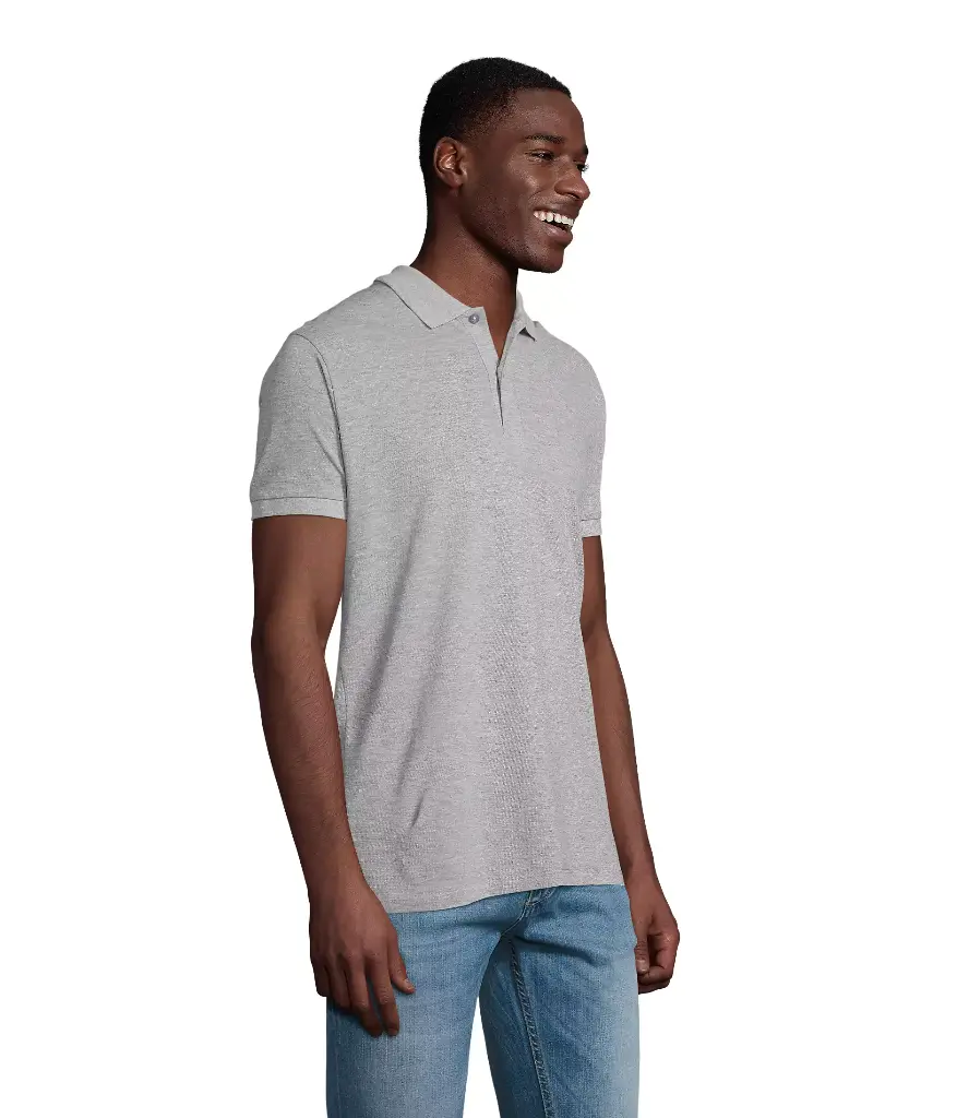 Męska koszulka polo z bawełny organicznej - Grey Melange