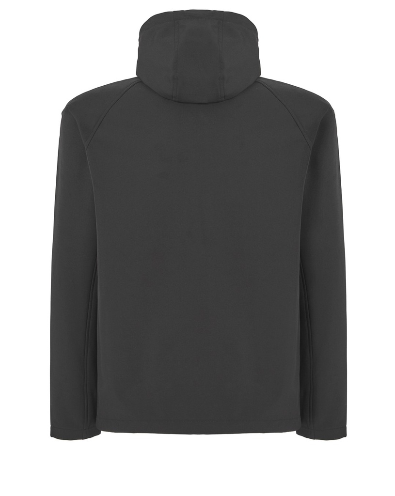 Miękka męska kurtka softshell z kapturem – Czarna