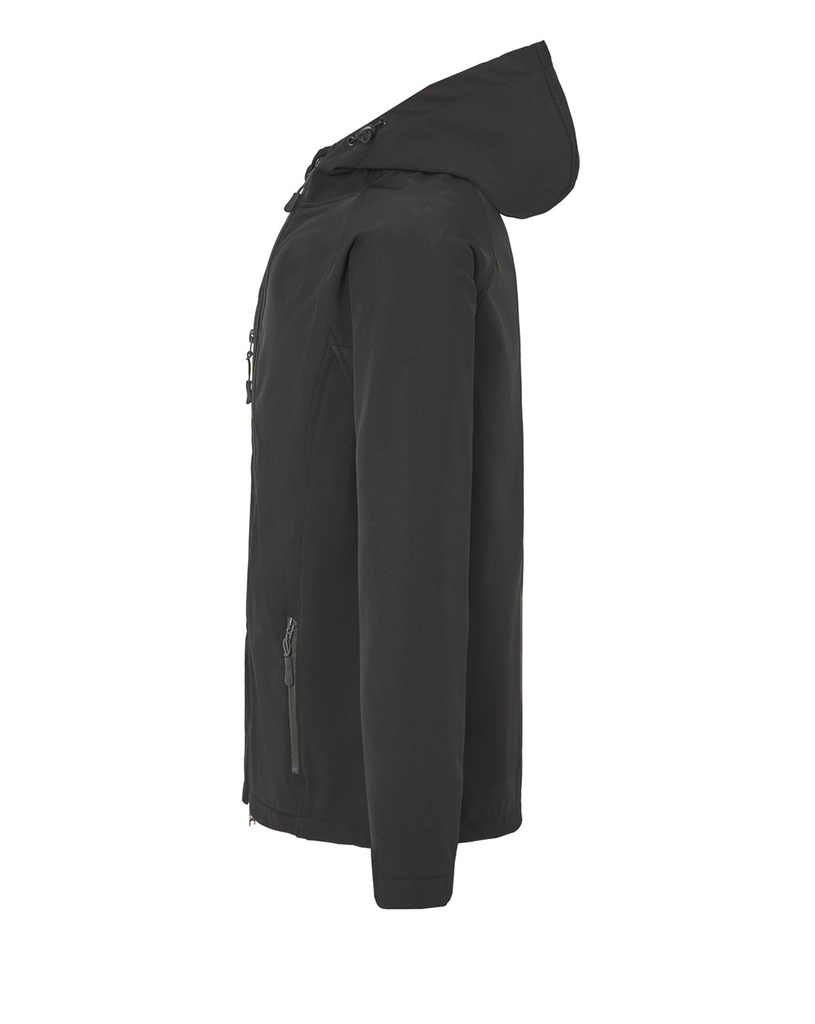 Miękka męska kurtka softshell z kapturem – Czarna