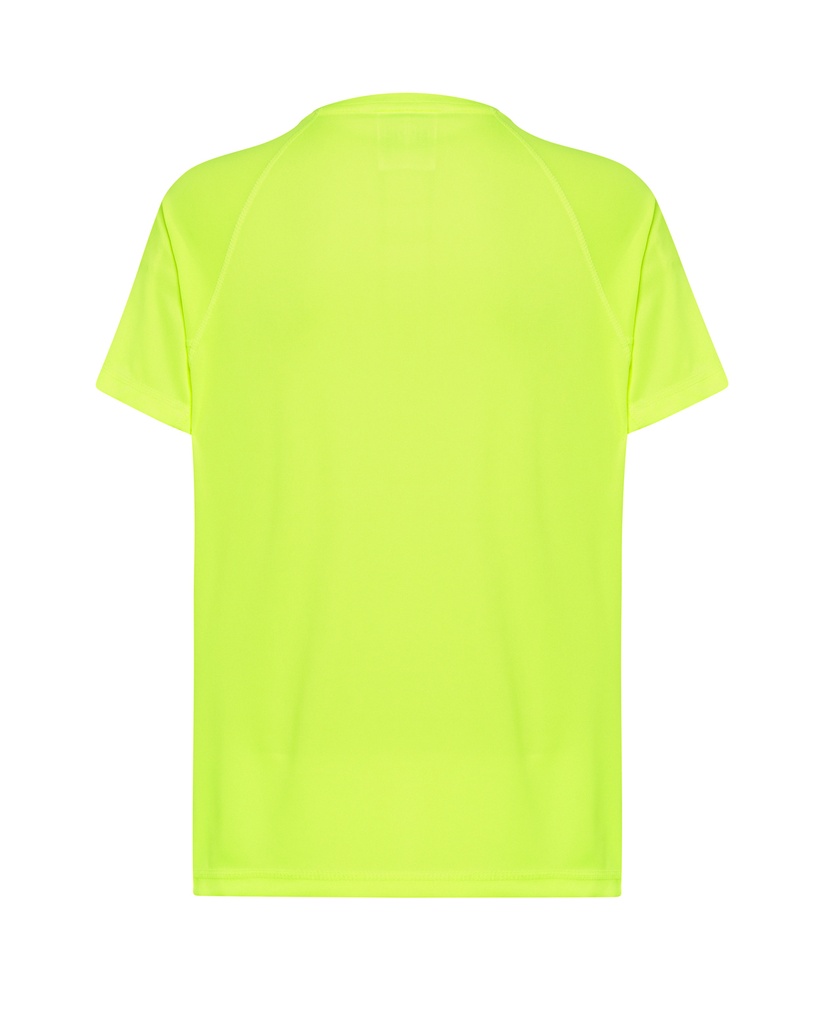 Męski T-shirt Sportowy Slim z Raglanowymi Rękawami - Gold Fluor