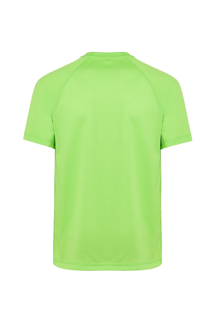 Męski T-shirt Sportowy Slim z Raglanowymi Rękawami - Lime