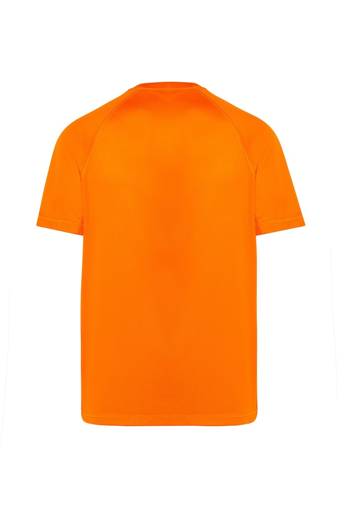 Męski T-shirt Sportowy Slim z Raglanowymi Rękawami - Orange