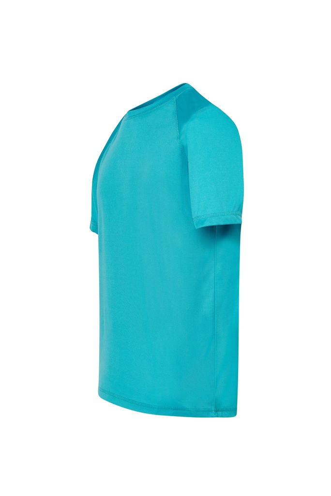 Męski T-shirt Sportowy Slim z Raglanowymi Rękawami - Turquoise