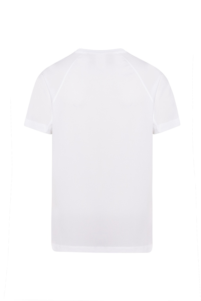Męski T-shirt Sportowy Slim z Raglanowymi Rękawami - White