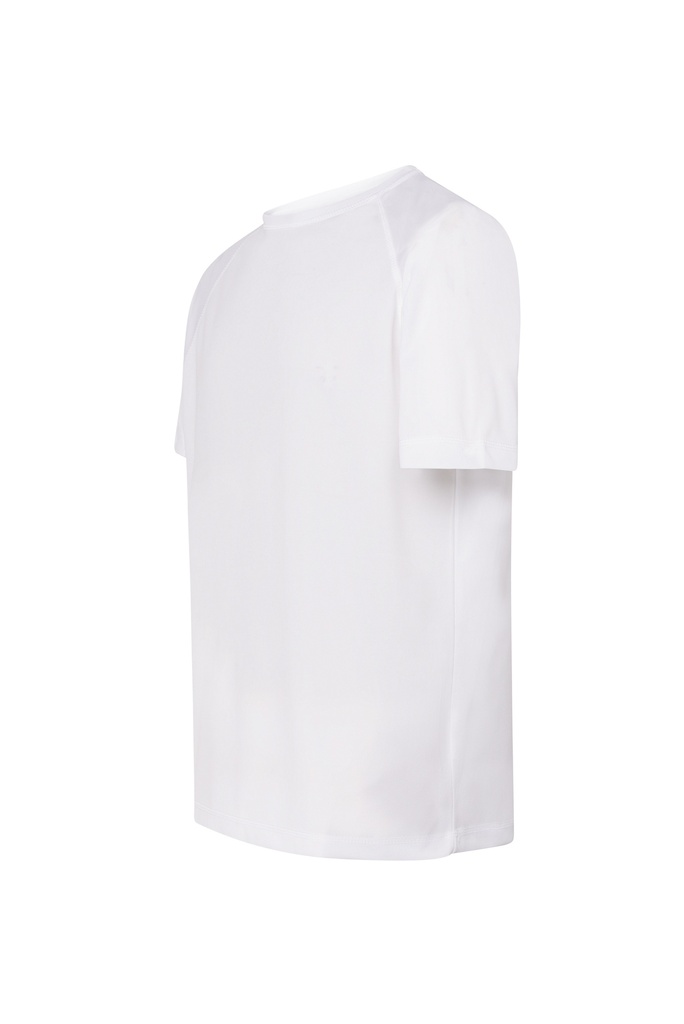 Męski T-shirt Sportowy Slim z Raglanowymi Rękawami - White