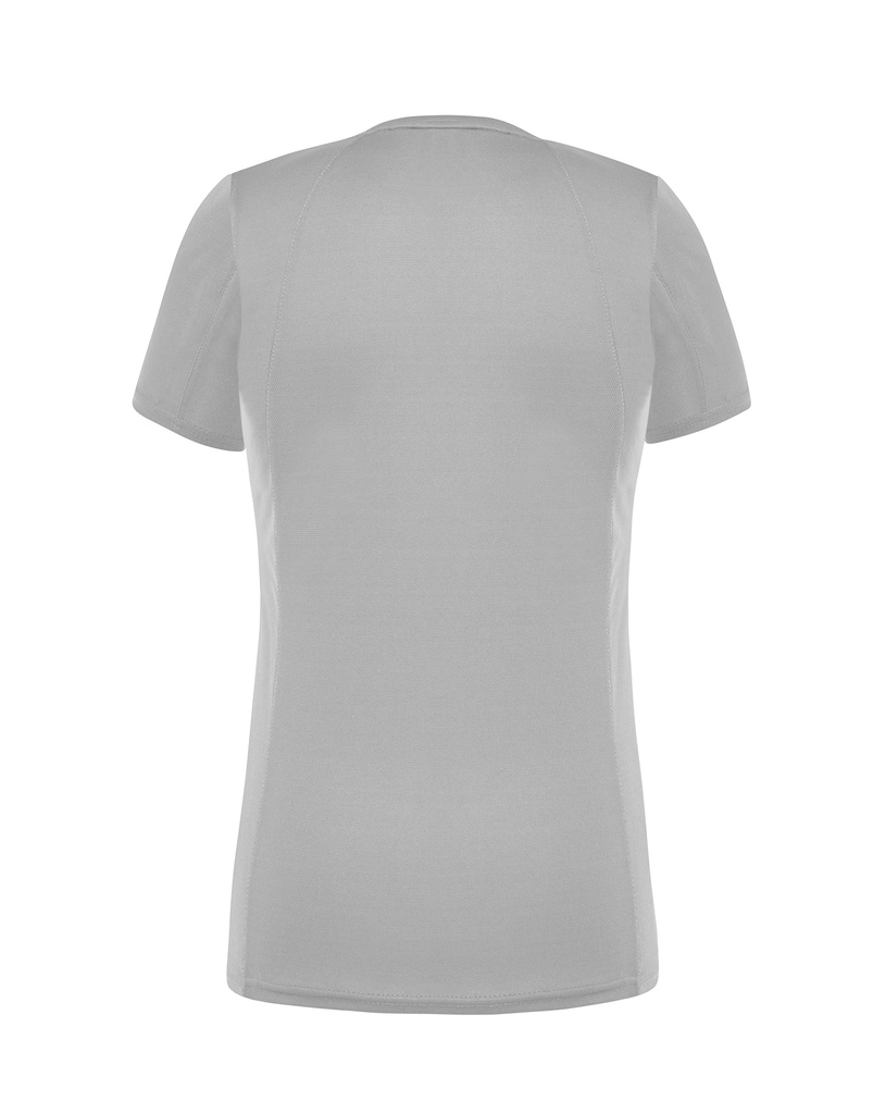 Damski t-shirt sportowy slim, krótki rękaw - Silver