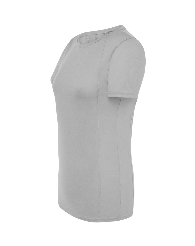 Damski t-shirt sportowy slim, krótki rękaw - Silver