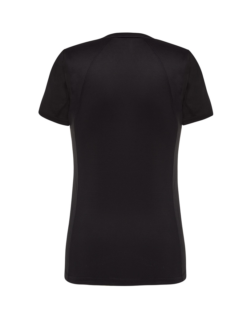 Damski t-shirt sportowy slim, krótki rękaw - Black