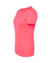 Damski t-shirt sportowy slim, krótki rękaw - Fuchsia Fluor