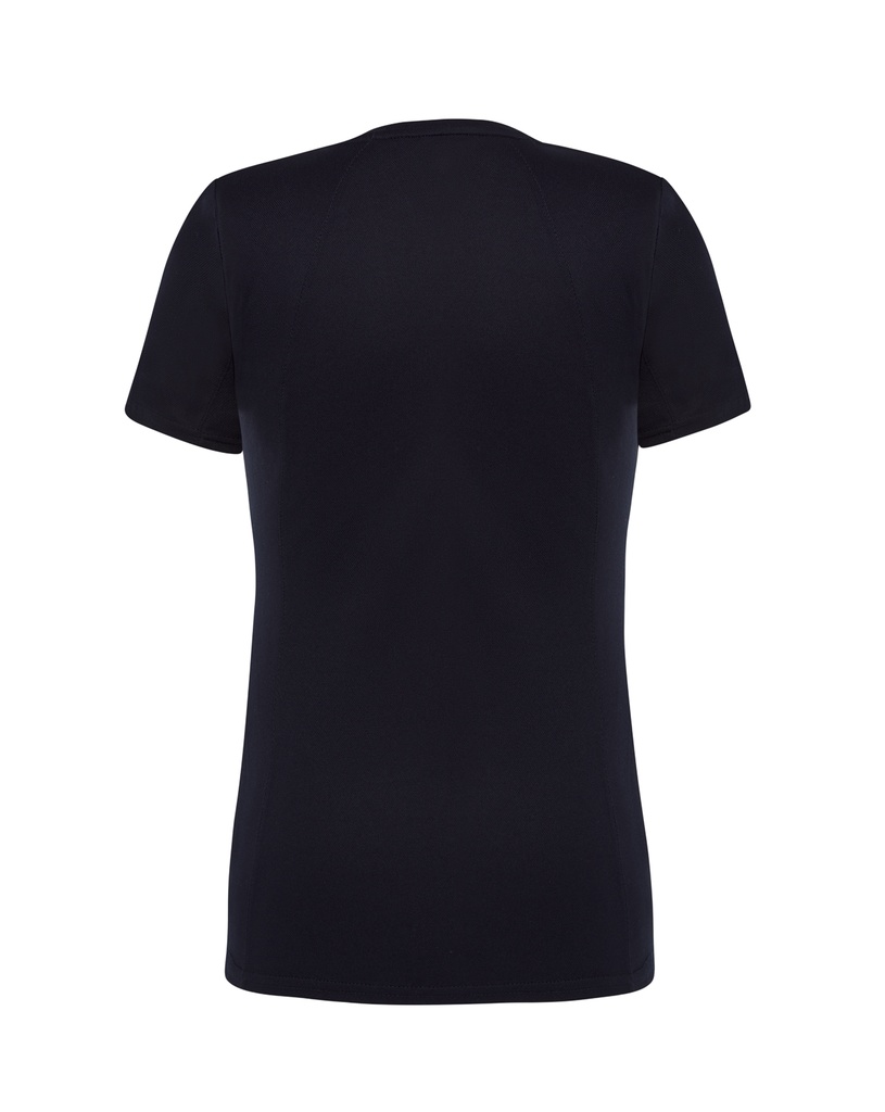 Damski t-shirt sportowy slim, krótki rękaw - Navy