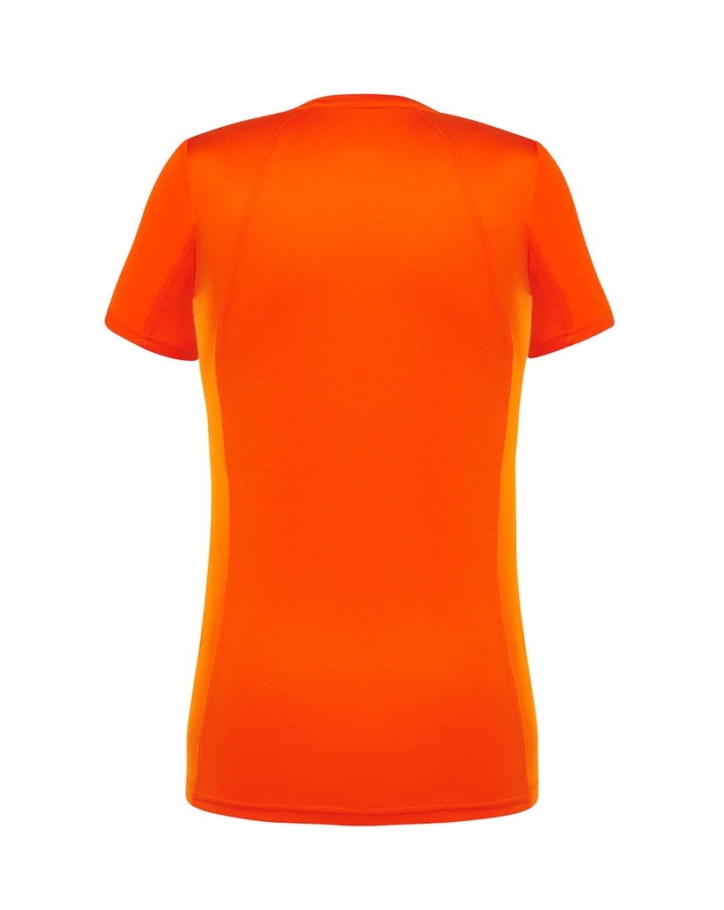 Damski t-shirt sportowy slim, krótki rękaw - Orange