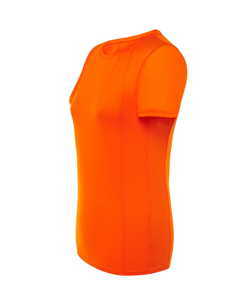 Damski t-shirt sportowy slim, krótki rękaw - Orange