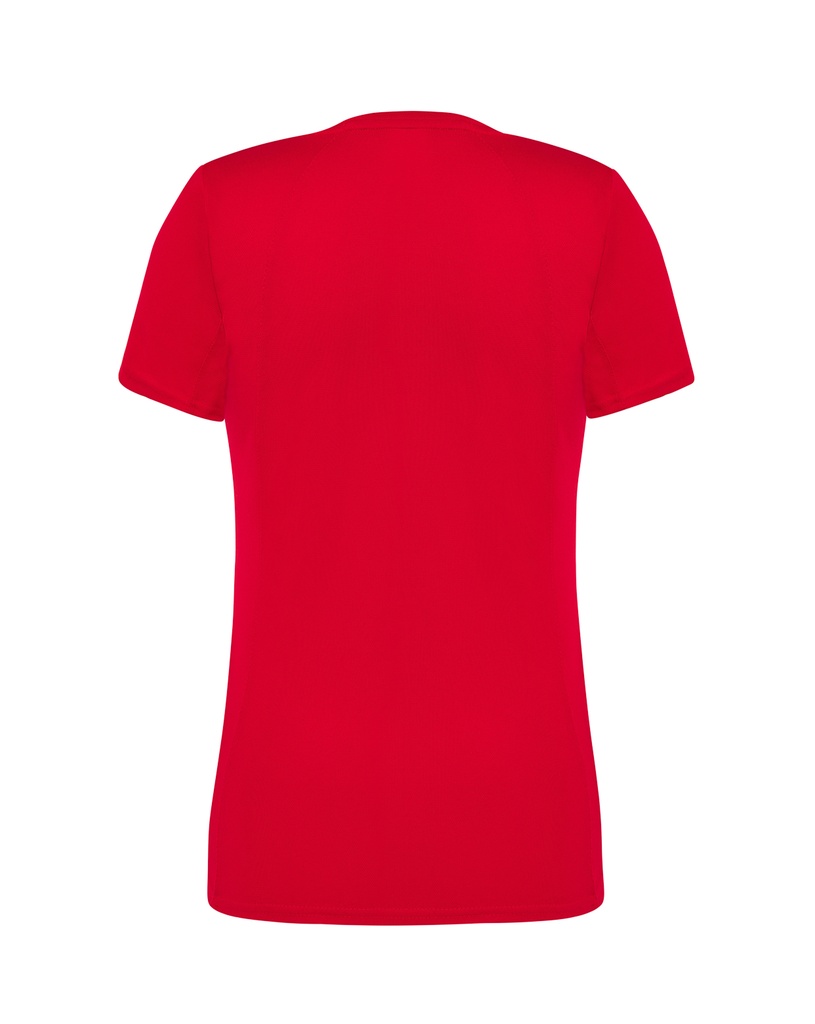 Damski t-shirt sportowy slim, krótki rękaw - Red