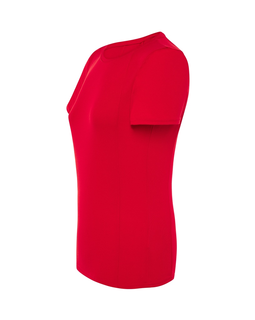 Damski t-shirt sportowy slim, krótki rękaw - Red