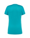 Damski t-shirt sportowy slim, krótki rękaw - Turquoise