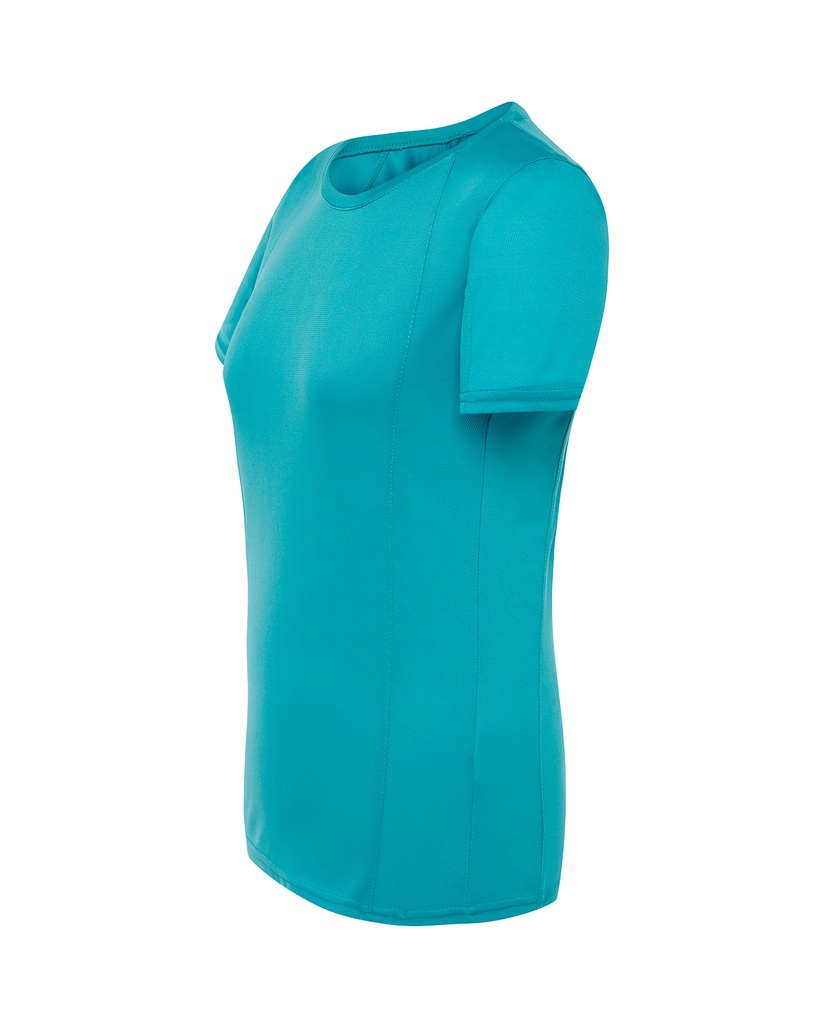 Damski t-shirt sportowy slim, krótki rękaw - Turquoise