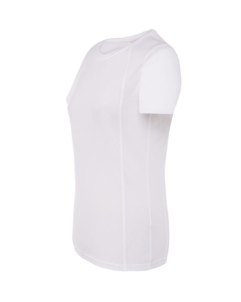 Damski t-shirt sportowy slim, krótki rękaw - White