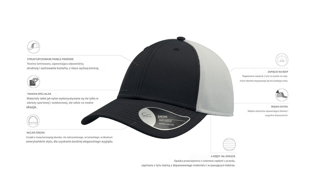 Czapka Campus - Black & White