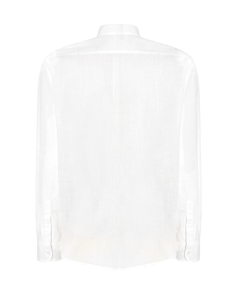 Koszula bawełniana z długim rękawem - White