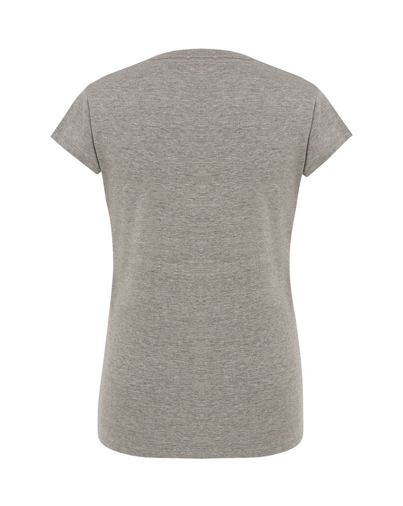 Damski T-shirt Slim z Krótkim Rękawem - Grey Melange