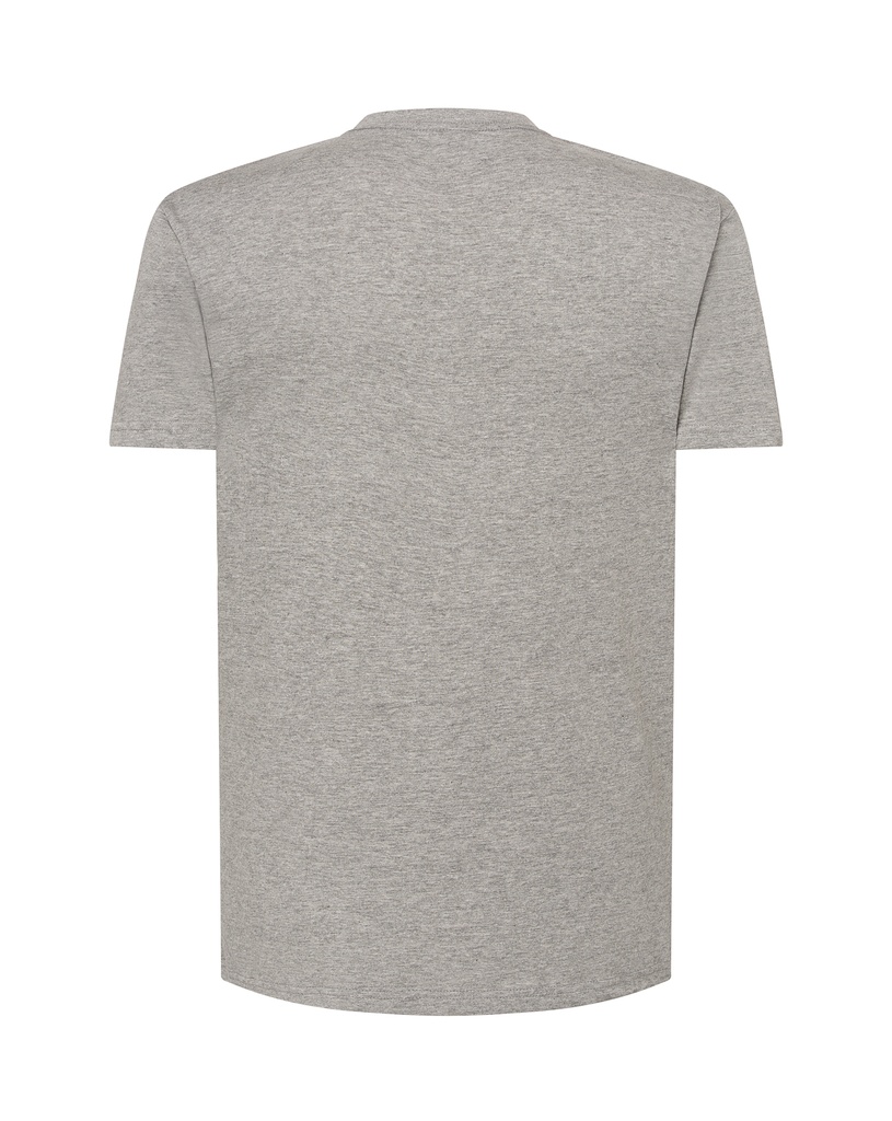 T-shirt slim z dekoltem V, krótki rękaw - Grey Melange