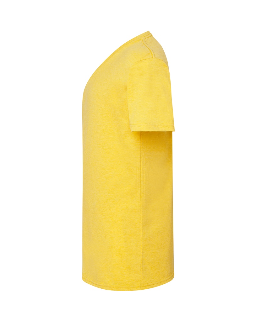 T-shirt slim z dekoltem V, krótki rękaw - Mustard Heather