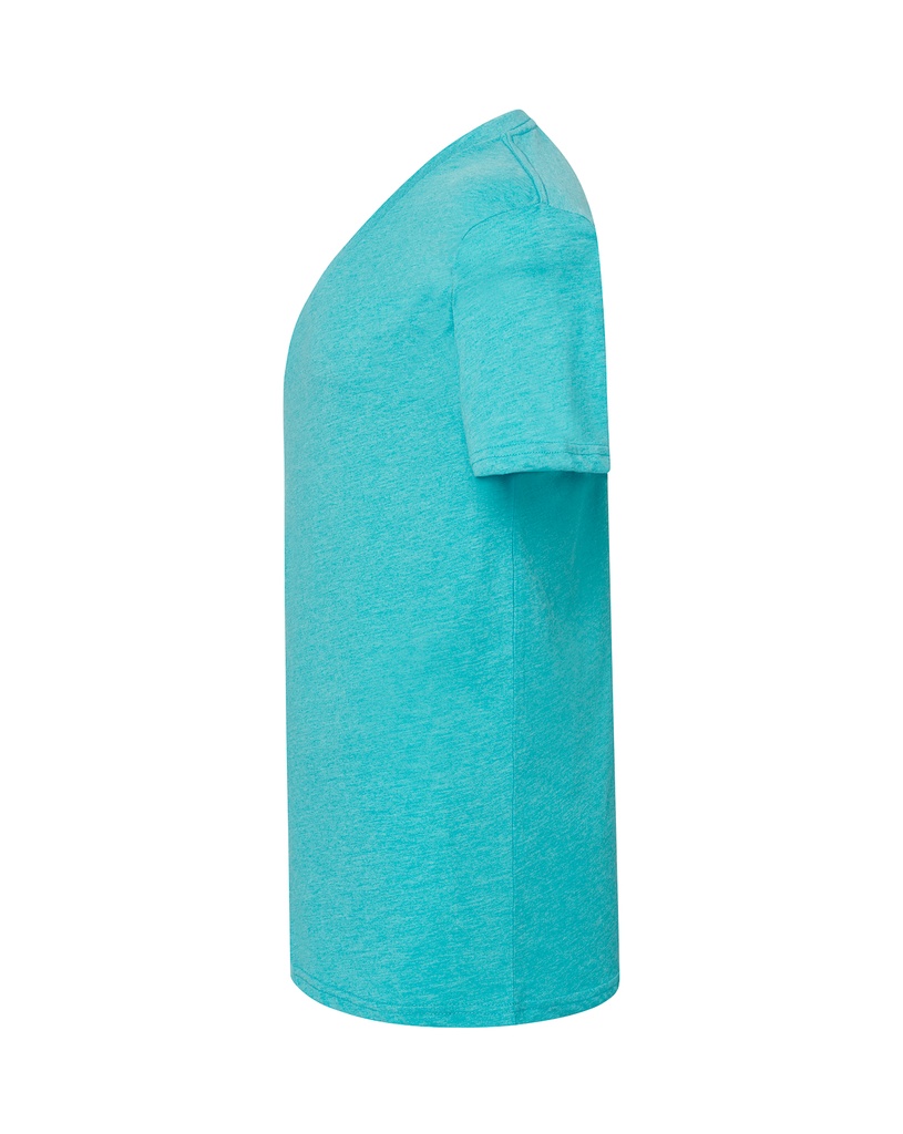 T-shirt slim z dekoltem V, krótki rękaw - Turquoise Heather