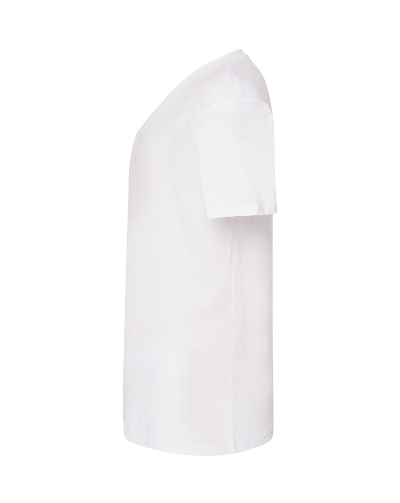 T-shirt slim z dekoltem V, krótki rękaw - White