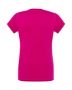 Damska koszulka Slim z dekoltem V - Fuchsia