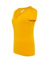 Damska koszulka Slim z dekoltem V - Mustard
