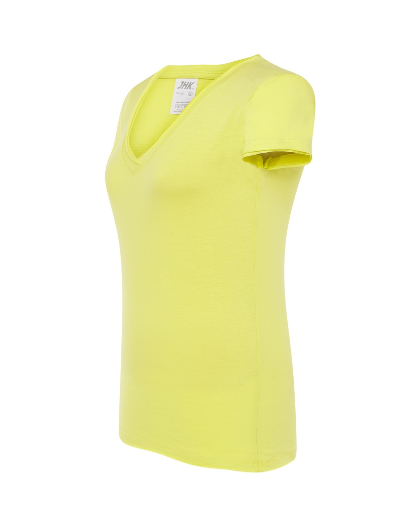 Damska koszulka Slim z dekoltem V - Pistachio