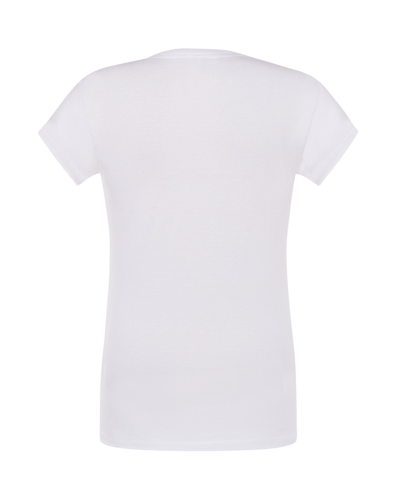 Damska koszulka Slim z dekoltem V - White