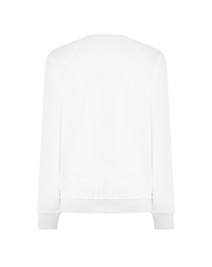 Bluza Unisex Klasyczna z Raglanowymi Rękawami - White