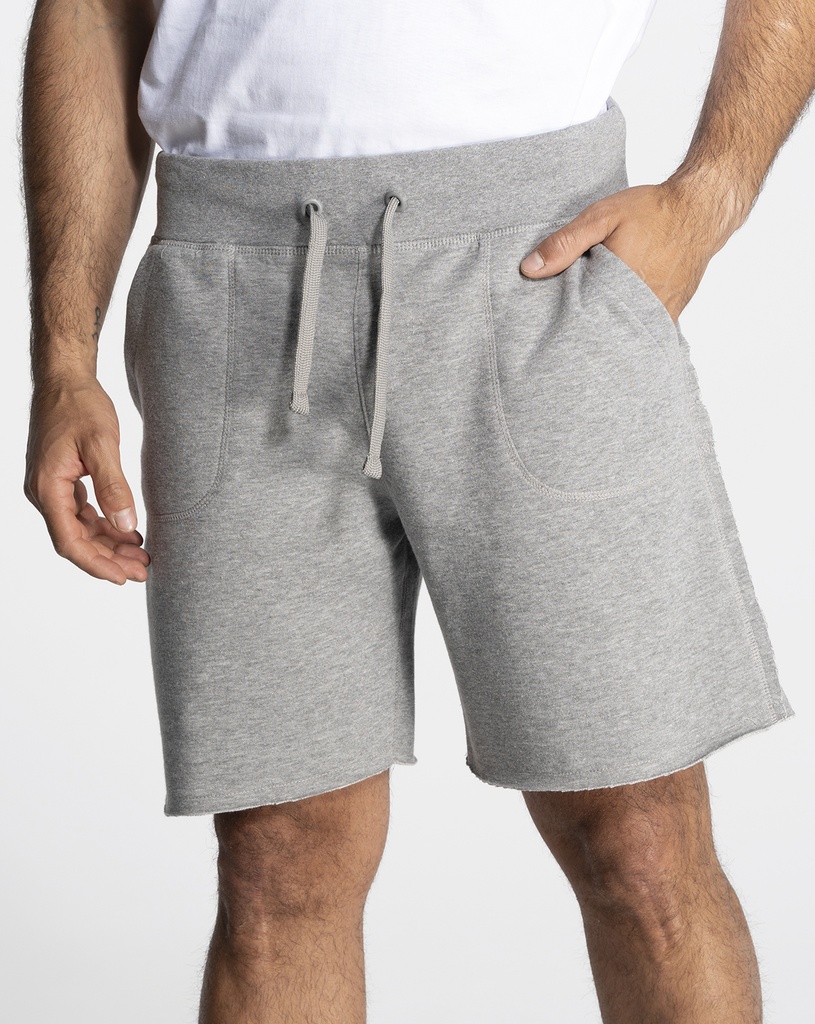 Szorty dresowe męskie z troczkiem - Grey Melange