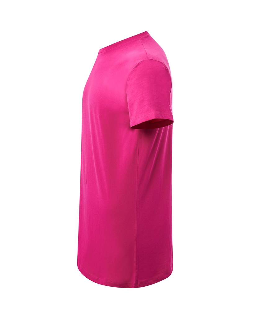Damski T-Shirt Slim z Krótkim Rękawem - Fuchsia
